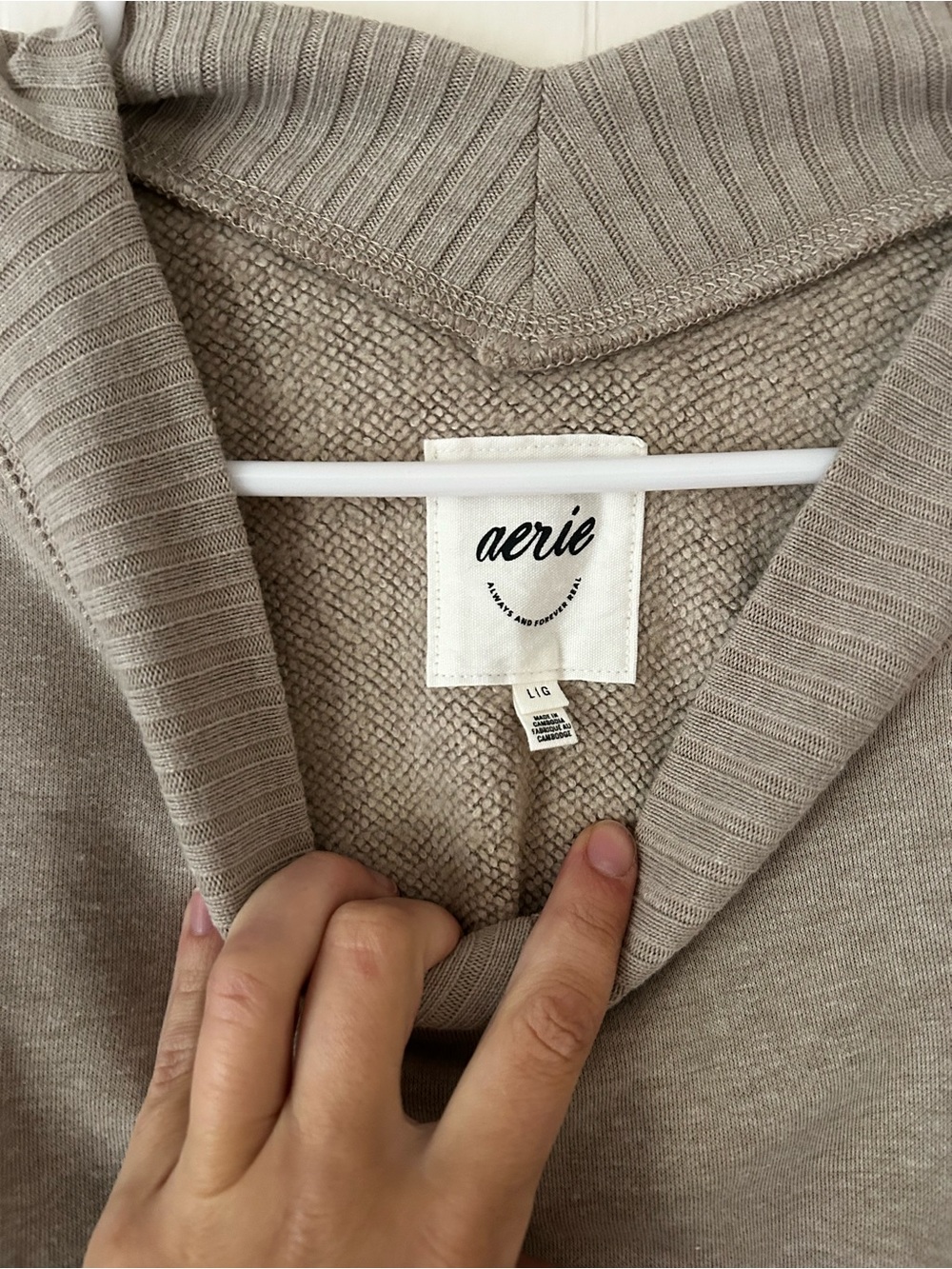 Aerie Après-Chill Oversized Crewneck Sweater in Stone Harbor - Picture 3 of 4